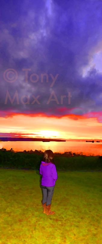 "English Bay from Stanley Park" – Vancouver contemporary art prints by artist Tony Max