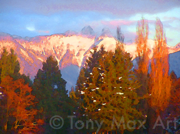 Lions Peaks - Fall Pallete - Vancouver Art by Tony Max