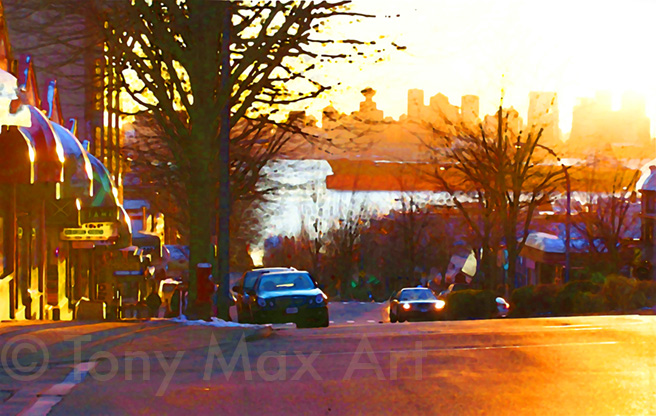 Lonsdale and Third - Bright Light  - Vancouver Art Prints by artist Tony Max