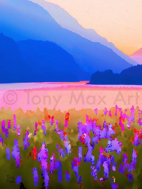 "Mountain Wildflower Meddley" –  Canadian landscape art by artist Tony Max
