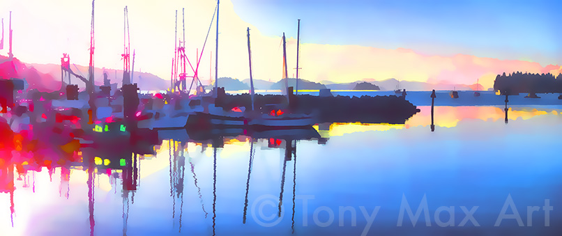 Quiet Harbour - Ganges, Salt Spring Island - BC Art Prints by artist Tony Max