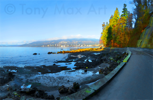 Stanley Park – Blue Day – Stanley Park visual art by artist Tony Max