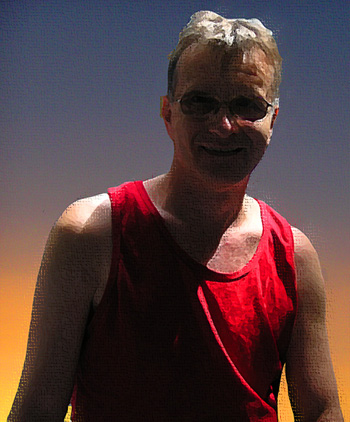 Tony Max, artist, at Vancouver airport