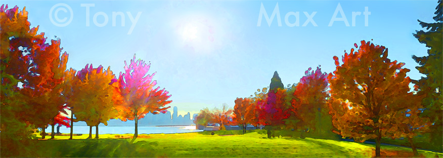 Waterfront Park Panorama – North Vancouver art prints by Tony Max