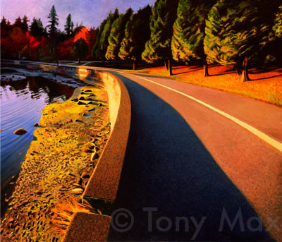 Row of Trees by Seawall - Stanley Park - North Vancouver Art Print by artist Tony Max