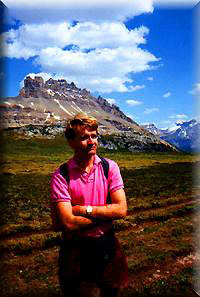 Artist Tony Max on a hike Dolomite Pass, Alberta