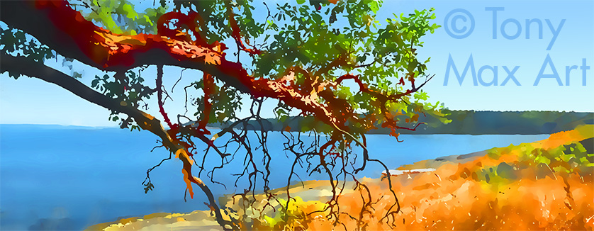 "Arbutus – Sun-Reacher" - arbutus paintings by artist Tony Max