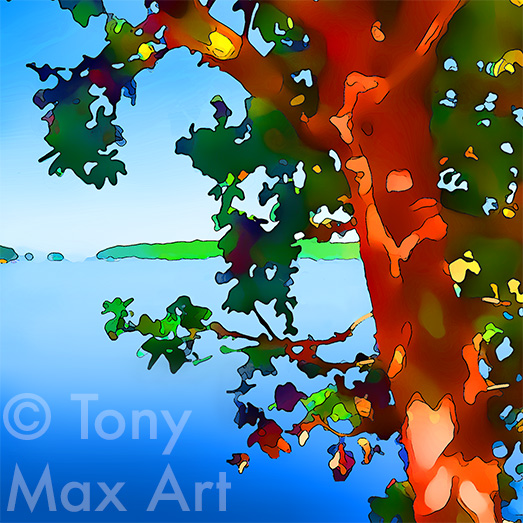 "Arbutus Viewpoint 1 – Square Close-up" – British Columbia art by artist Tony Max