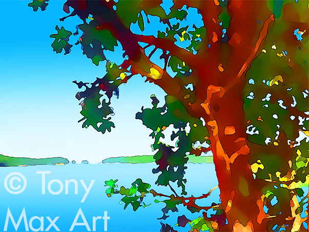 "Arbutus Viewpoint 1 – Short" - arbutus art.art by painter Tony Max