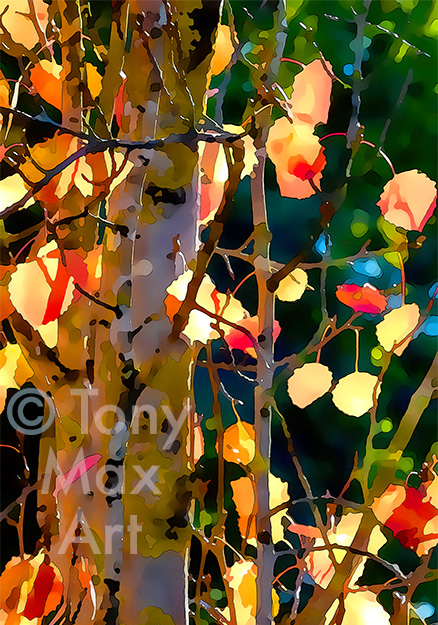 "Aspens – Backlit" – Canadian wall art by artist Tony Max