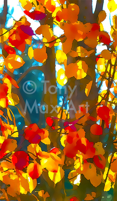 "Aspens – Fall Display" – British Columbia art by artist Tony Max