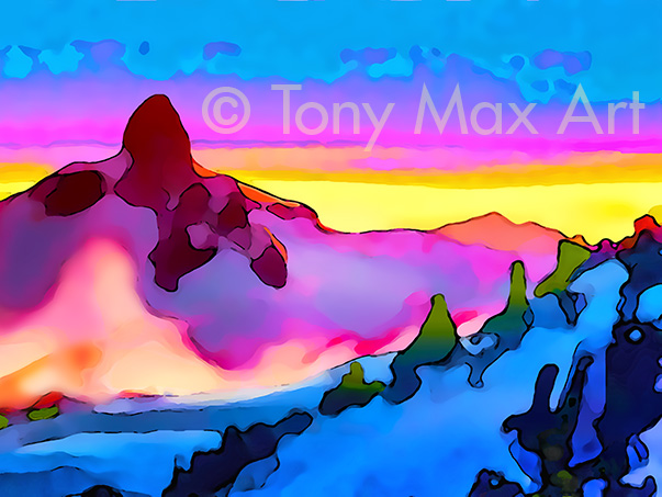 "Black Tusk 2 – Horizontal" –  B. C. paintings by B. C. artist Tony Max