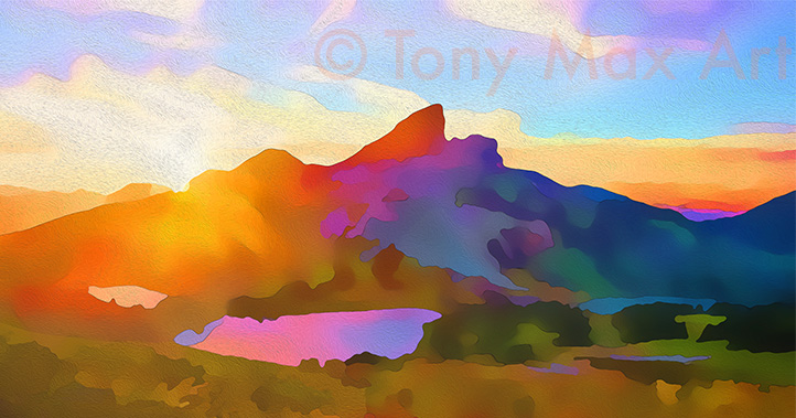 "Black Tusk – Backlit – Horizontal – BC fine art by artist Tony Max