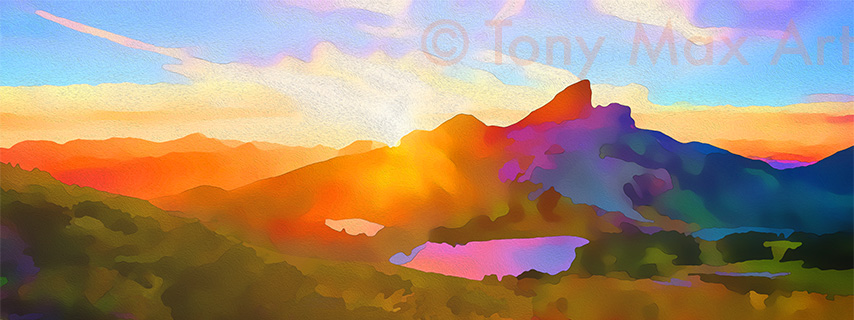 "Black Tusk – Backlit (Panorama) – British Columbia giclees by Tony Max
