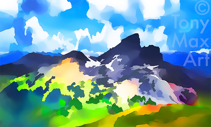 "Black Tusk – Shifting Light – Horizontal" – British Columbia art by Tony Max