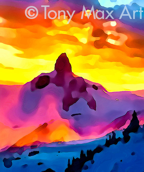 "Black Tusk 1 – Vertical" – BC mountain art by painter artist Tony Max