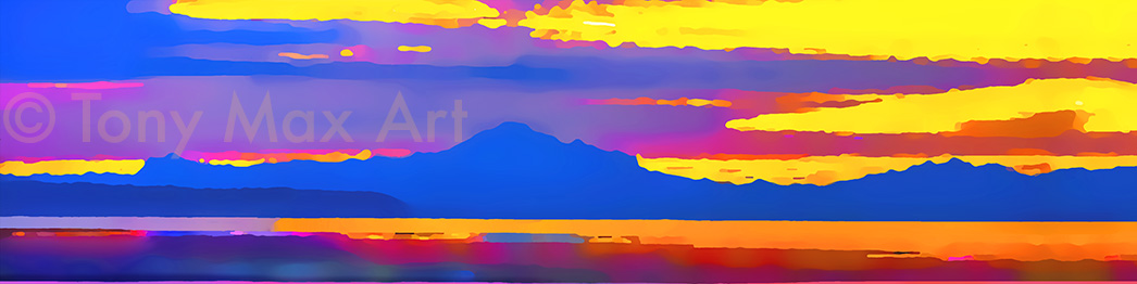 "Boundary Bay Sunrise – Panorama Extreme" - BC art prints by artist Tony Max