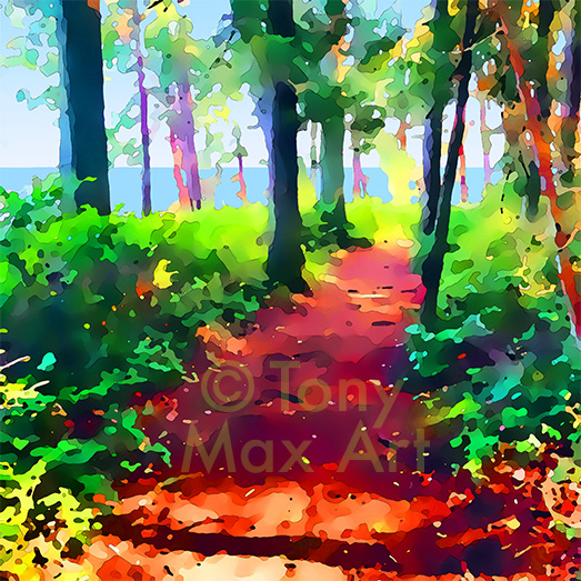 "Coastal Vista 10 – Square" – Canadian landscape art by Canadian painter Tony Max