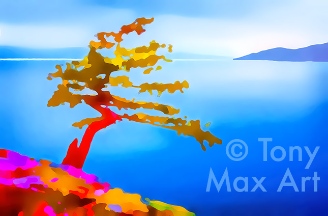 "Coastal Vista 102" – BC coast art prints by painter Tony Max