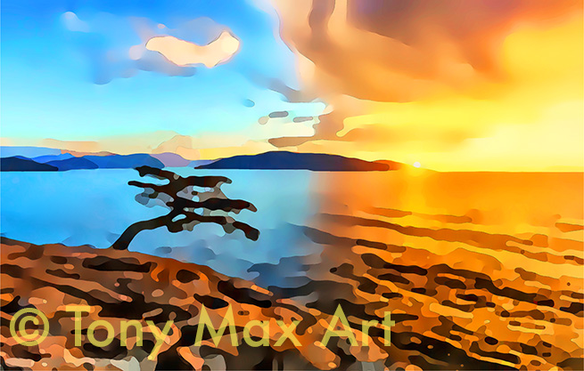 "Coastal Vista 108" – BC coast prints by artist Tony Max