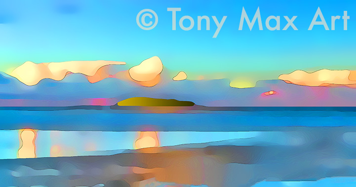 "Coastal Vista 111 – Closeup" – British Columbia coastal art by Canadian fine artist Tony Max