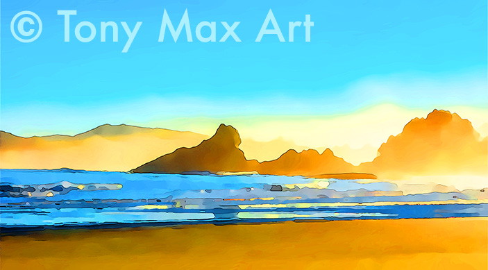 "Coastal Vista 120" - British Columbia coast paintings by artist Tony Max