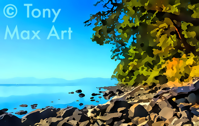 "Coastal Vista 123" &ndash; coastal British Columbia art by painter Tony Max