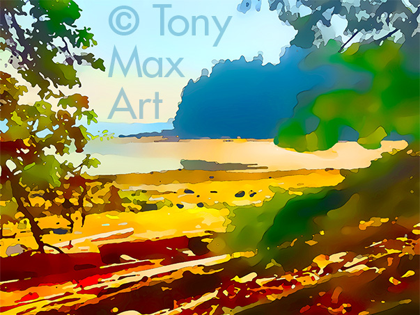 "Coastal Vista 13 – Horizontal" - British Columbia paintings by painter Tony Max
