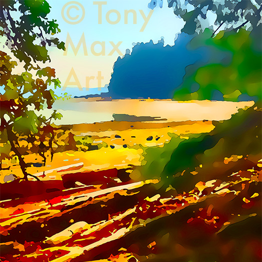 "Coastal Vista 13 – Detailed Square" - British Columbia landscape art by artist Tony Max