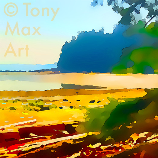 "Coastal Vista 13 – Square Simple" – fine al art prints by artist Tony Max