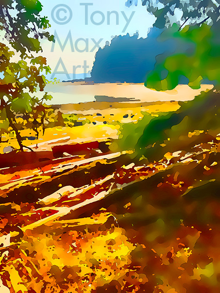 "Coastal Vista 13 – Vertical" - British Columbia paintings by painter Tony Max