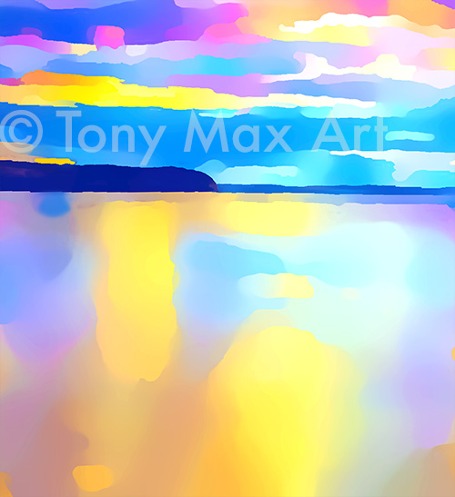 "Coastal Vista 18 – Almost Square" - B. C. art by fine artist Tony Max.