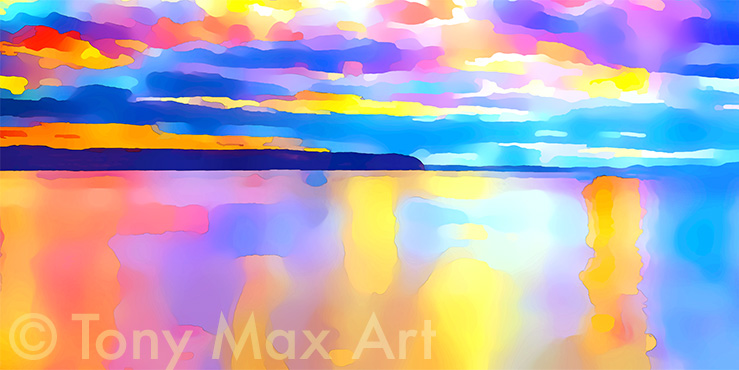 "Coastal Vista 18 – Horizontal – Reflections" - British Columbia fine art by Tony Max