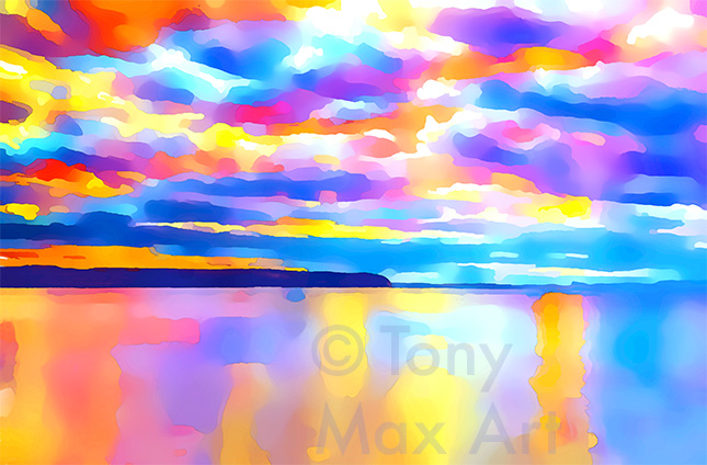 "Coastal Vista 18 – Overview" – British Columbia.coastal paintings by artist Tony Max