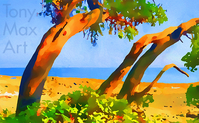 "Coastal Vista 2 – Close-up" – British Columbia coastal paintings by artist Tony Max