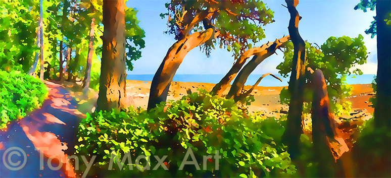 "Coastal Vista 2 – Horizontal" – British Columbia coastal paintings by Tony Max