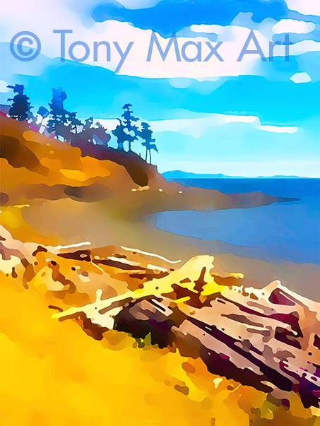 "Coastal Vista 21 – Vertical" –  Canadian contemporary landscape art by artist Tony Max