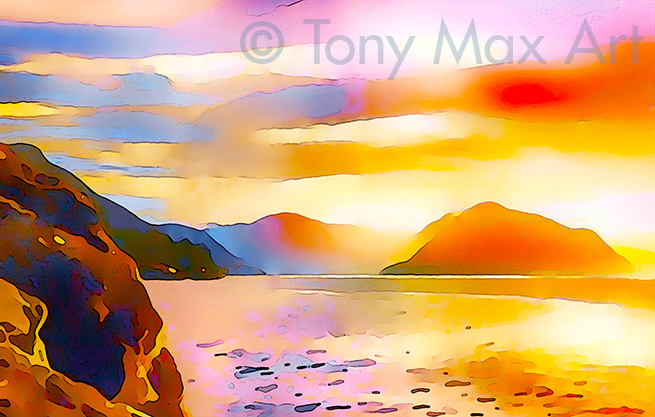 "Coastal Vista 31 – Horizontal" – Britich Columbia art by painter Tony Max