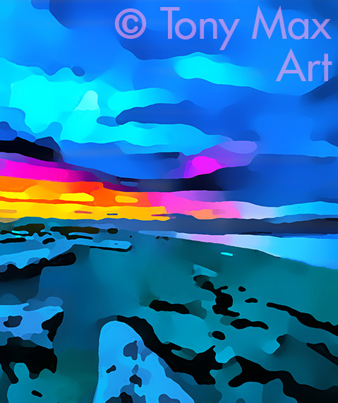 "Coastal Vista 33 – Vertical" – Canadian nature art by artist Tony Max