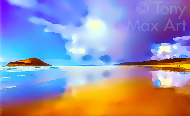 "Coastal Vista 35 – Horizontal" – Britisih Columbia coast paintings by painter artist Tony Max