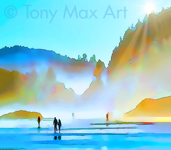 "Coastal Vista 36 – Horizontal" - B. C. art prints by painter Tony Max