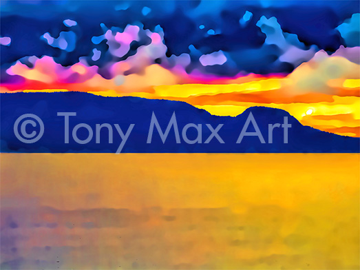 "Coastal Vista 40" –  B. C. coastal art prints by painter Tony Max