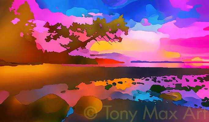 Coastal Vista 43 – Panorama" – British Columbia paintings by artist Tony Max