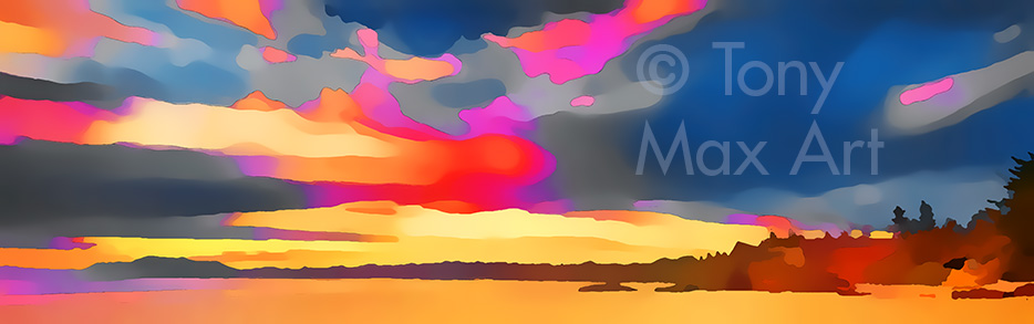 "Coastal Vista 44" – BC marine art by Tony Max painter