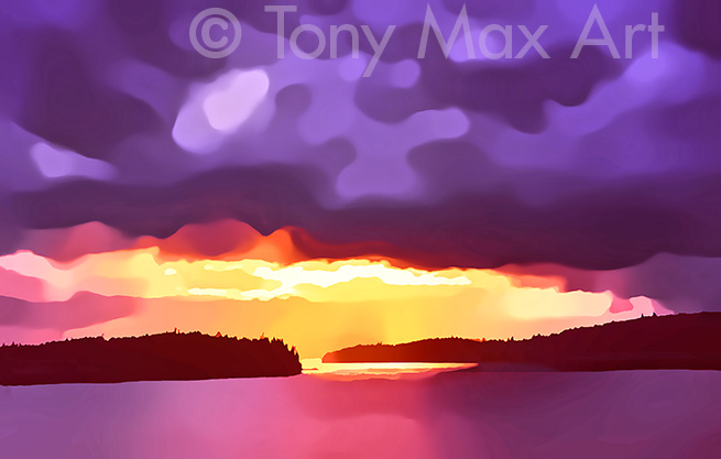 "Coastal Vista 47 - British Columbia paintings by painter Tony Max