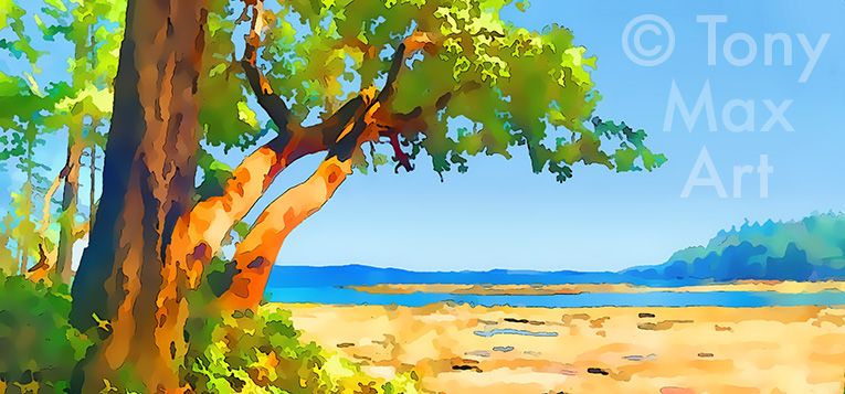 "Coastal Vista 5 – Panorama Close-up" – Paintings of British Columbia by artist Tony Max