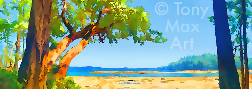 "Coastal Vista 5 – Panorama Extreme" – British Columbia inkjet art by artist Tony Max