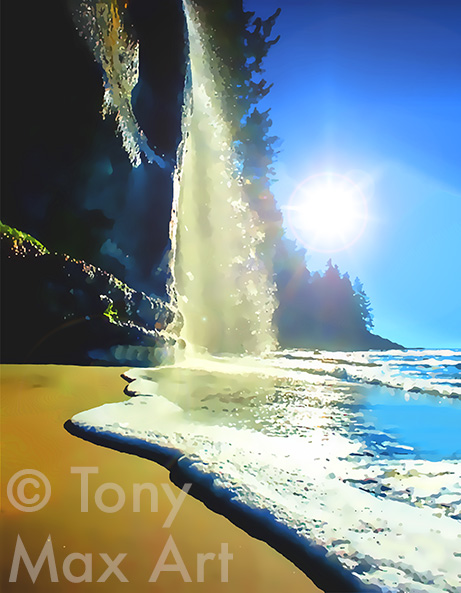 "Coastal Vista 5 – Vertical" -  B. C. coastal art by painter Tony Max