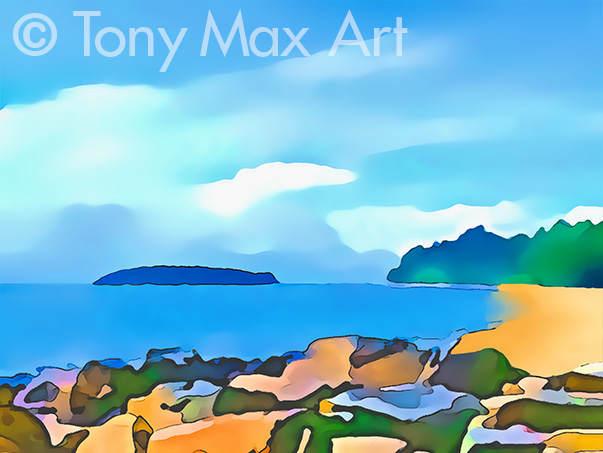 "Coastal Vista 6 – Detail – Horizontal" -  B. C. art by landscape artist Tony Max