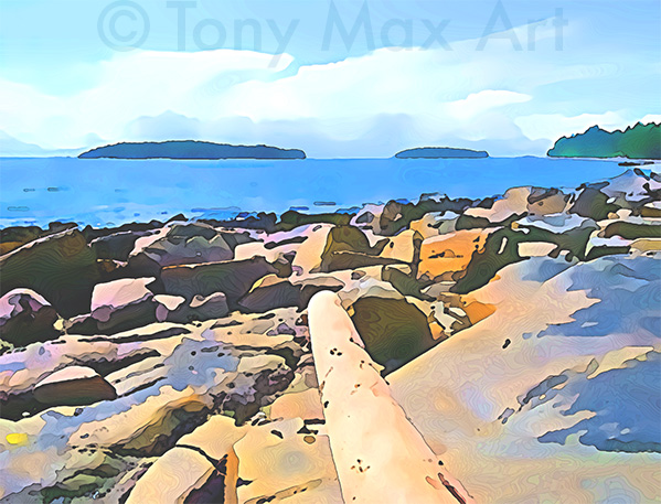 "Coastal Vista 6 – Overview – Horizontal" -  British Columbia art prints by artist Tony Max